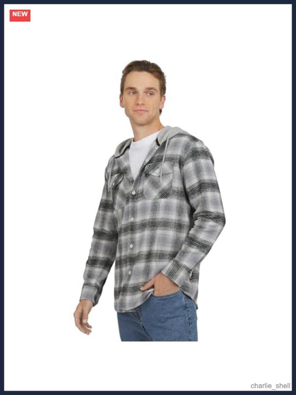 Quiksilver Hooded Flannel Shirt Button Down Regular Fit Long Sleeve